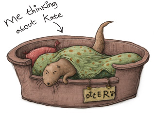 otter with drawing